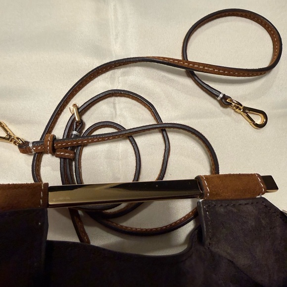 STAUD Mini Mar Tan Suede Crossbody Bag - Picture 11 of 14